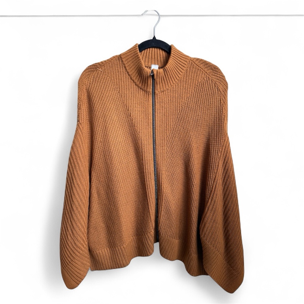 Lululemon Spiced Bronze Softer Still Zip Up Cashmere Blend Sweater Wrap XS/S
